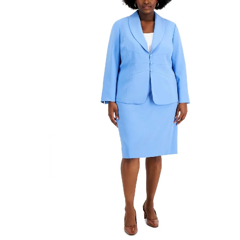 Closeout Sale Le Suit Womens Plus Knit Long Sleeve Suit Jacket