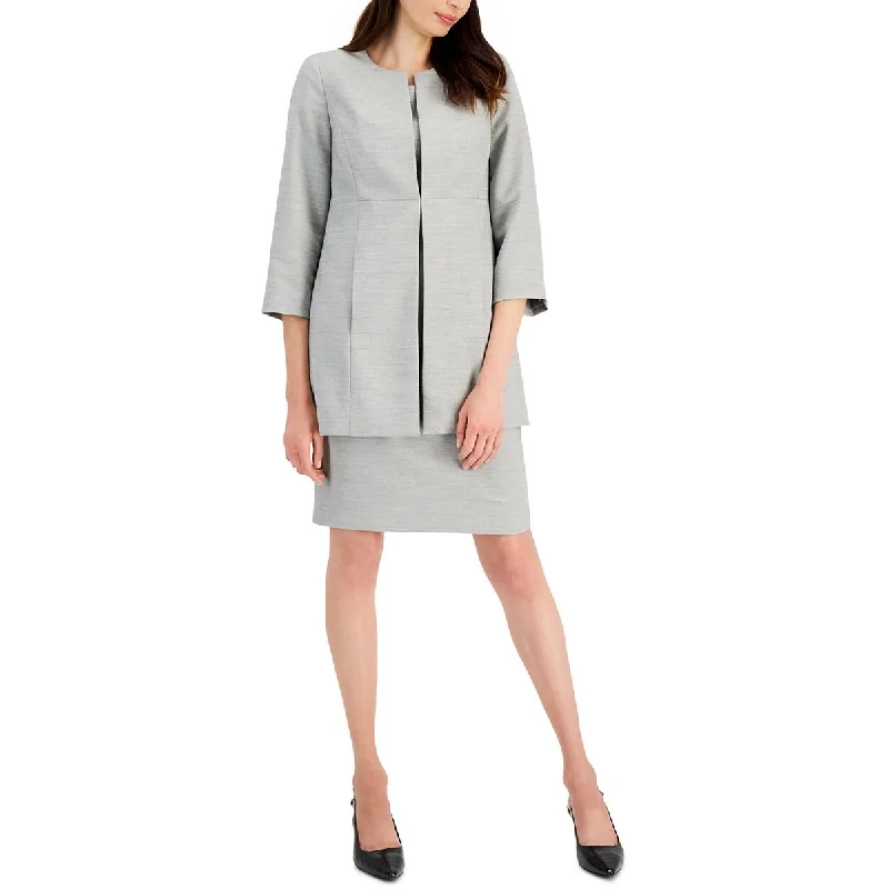 Can't Miss Le Suit Womens Textured  Open-Front Blazer