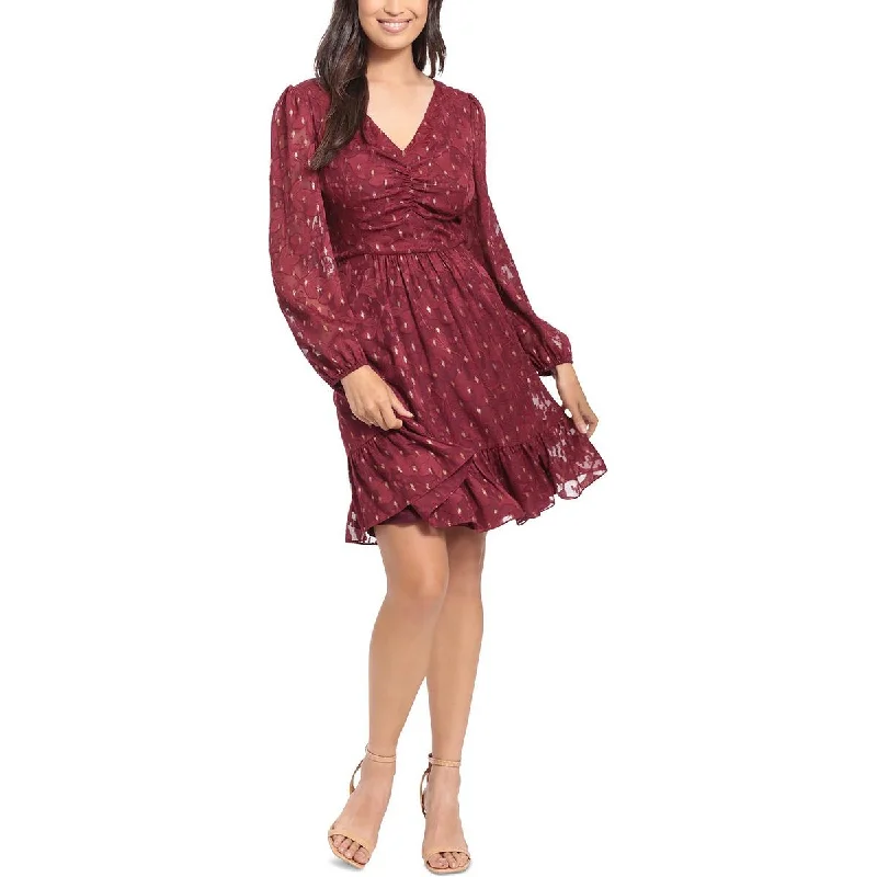 Super Sale London Times Womens Petites V-Neck Knee-Length Fit & Flare Dress
