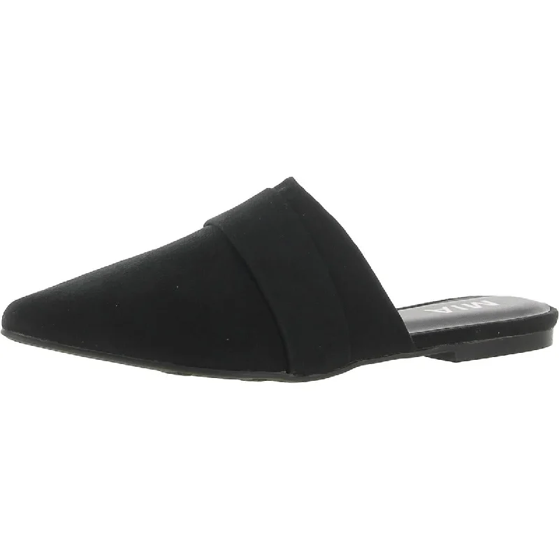 Discount Days Mia Womens Cristy Faux Suede Almond Toe Mules