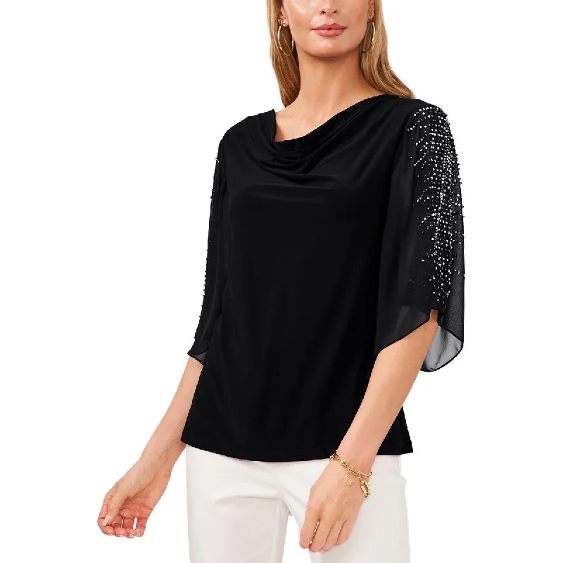Price Rollback MSK Womens Petites Embellished Cowl Neck Pullover Top