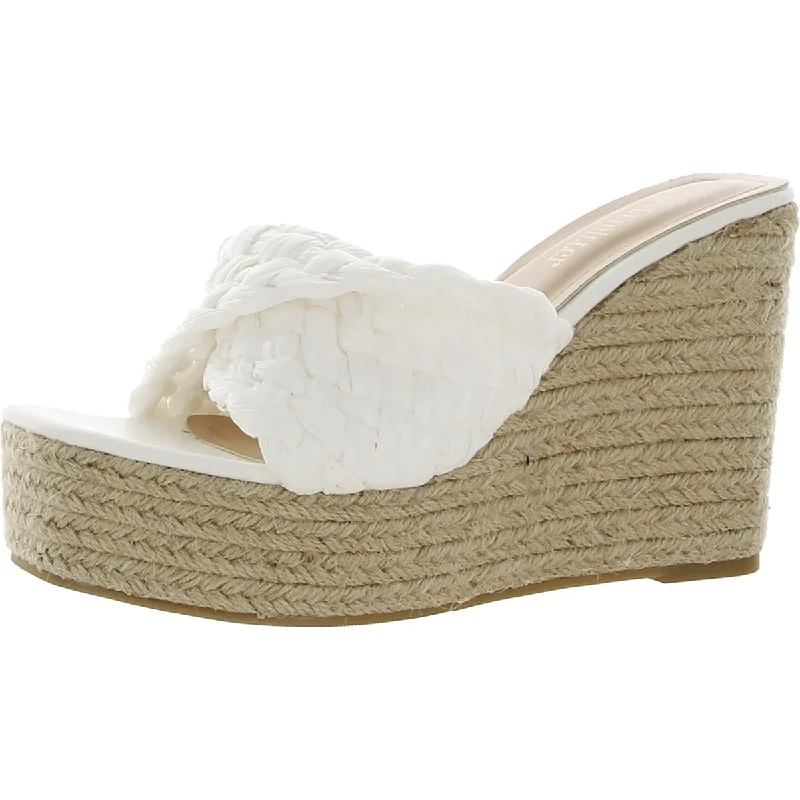 Weekend Flash Sale Olivia Miller Womens Woven Slip-on Wedge Heels