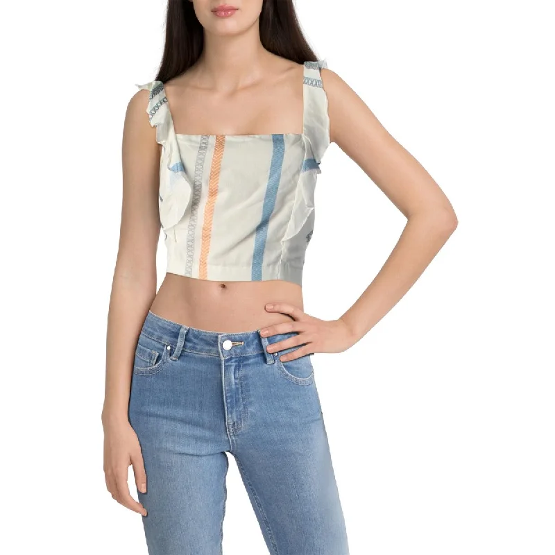 Great Deals Red Carter Womens Cotton Cropped Tank Top
