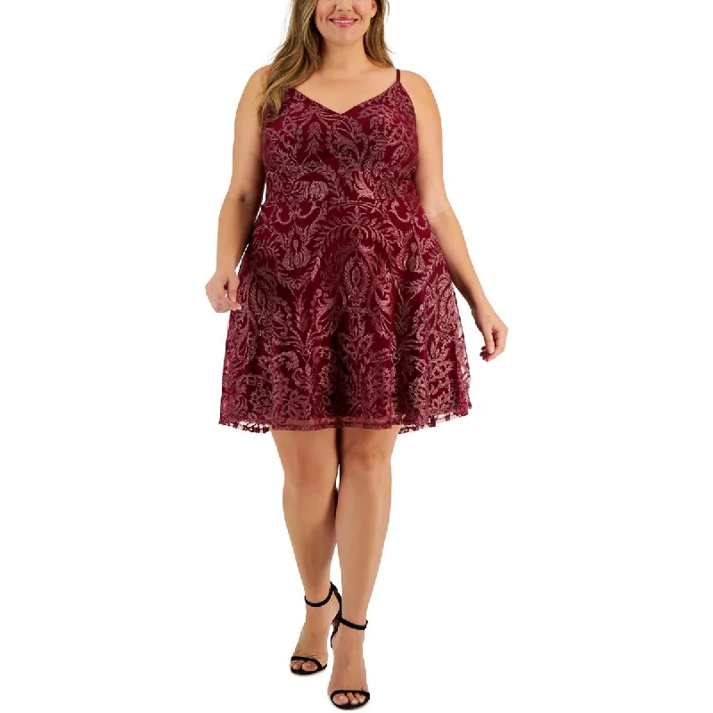 Speechless Womens Plus Formal Foral Shift Dress