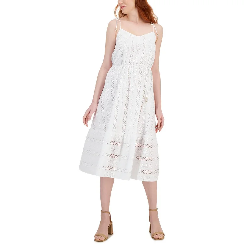 New Deals T Tahari Womens Cotton Mid Calf Sundress