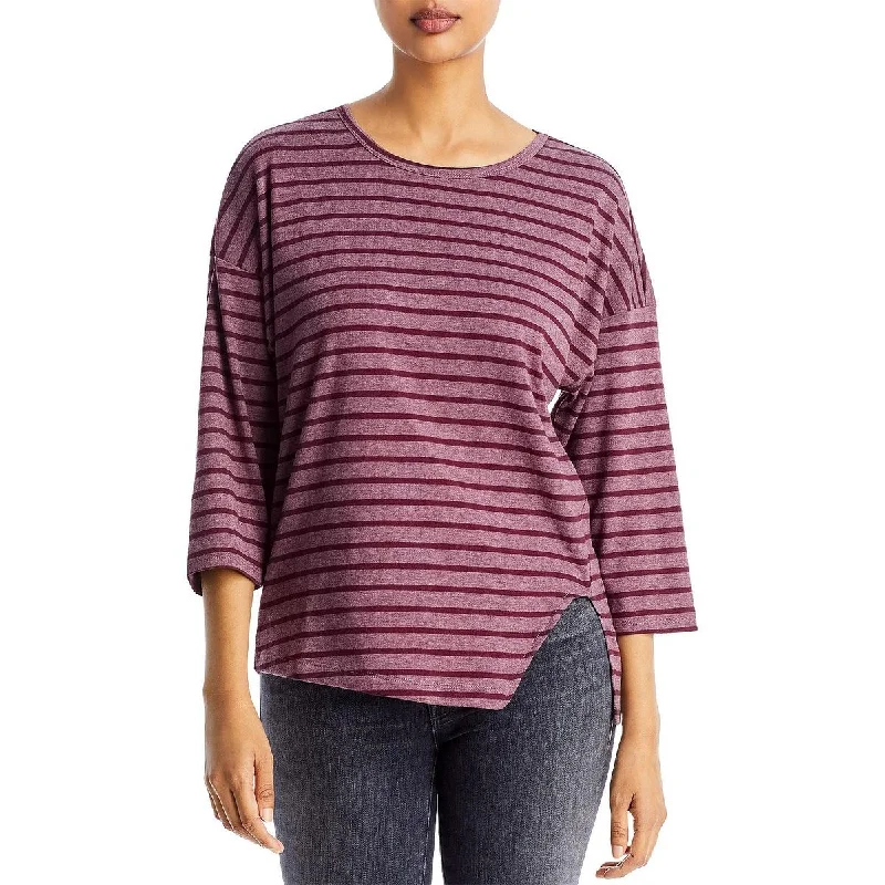 Reduced Prices Three Dots Womens Striped Asymmetric Blouse