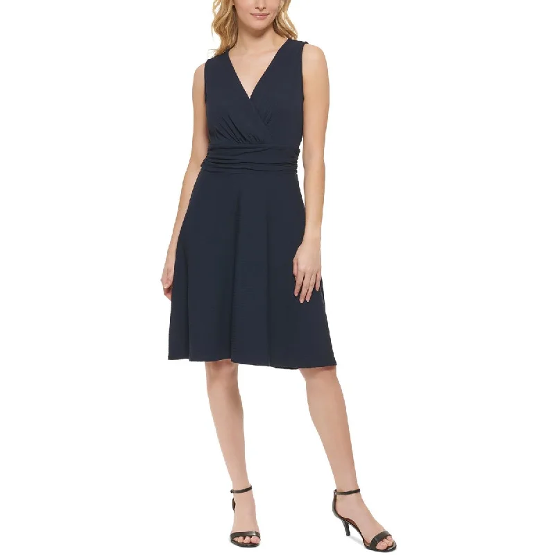 Holiday Sale Tommy Hilfiger Womens Surplice Knee-Length Midi Dress