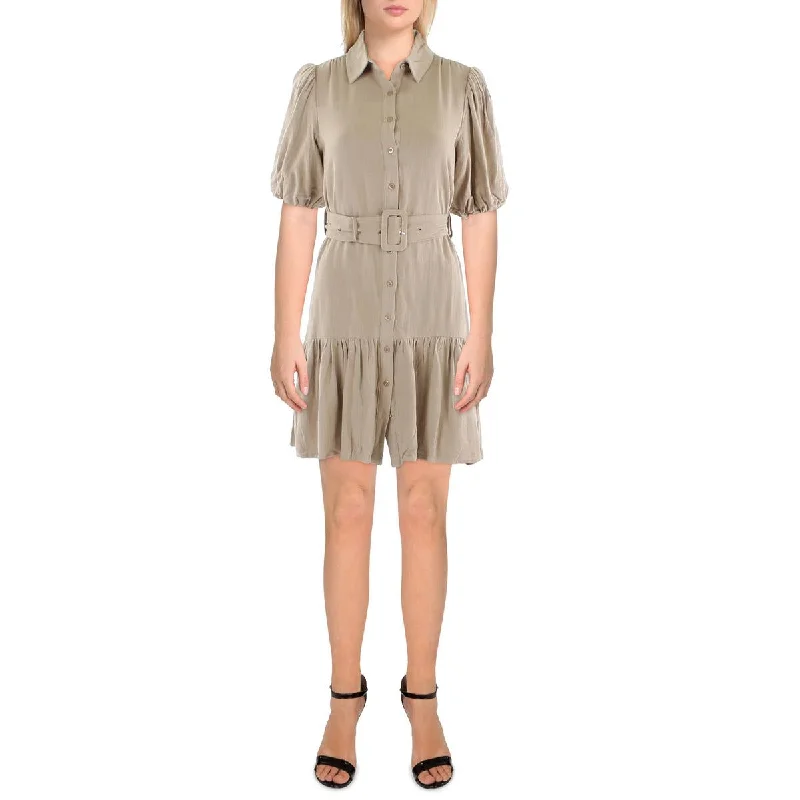 Walter Baker Womens Tyanna Collar Mini Shirtdress