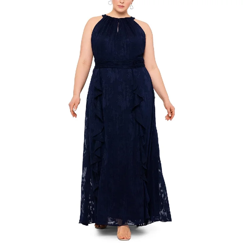 Great Bargains Xscape Womens Plus Slit  Evening Dress