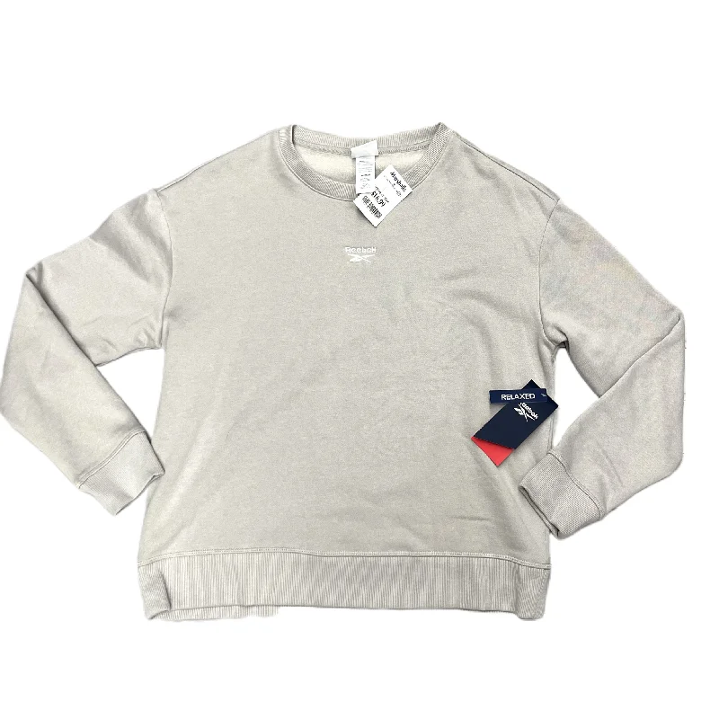 Stock Clearance Athletic Sweatshirt Crewneck By Reebok In Grey, Size: M