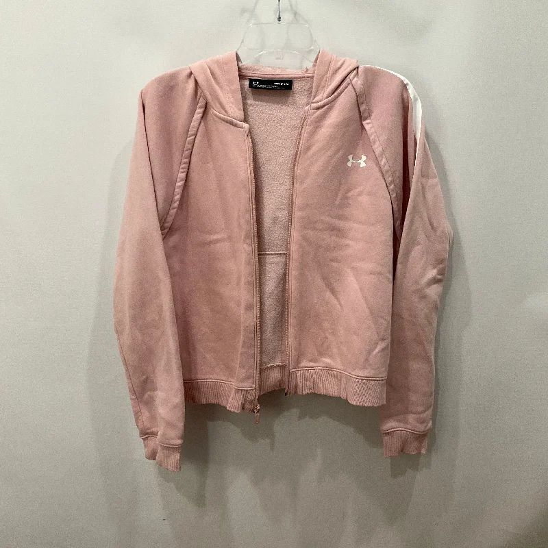 Huge Discounts Athletic Sweatshirt Hoodie By Under Armour In Pink, Size: M