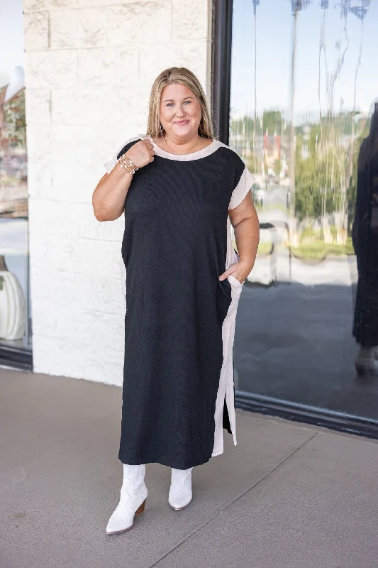 Deal Dash Autumn Midi Black Dress