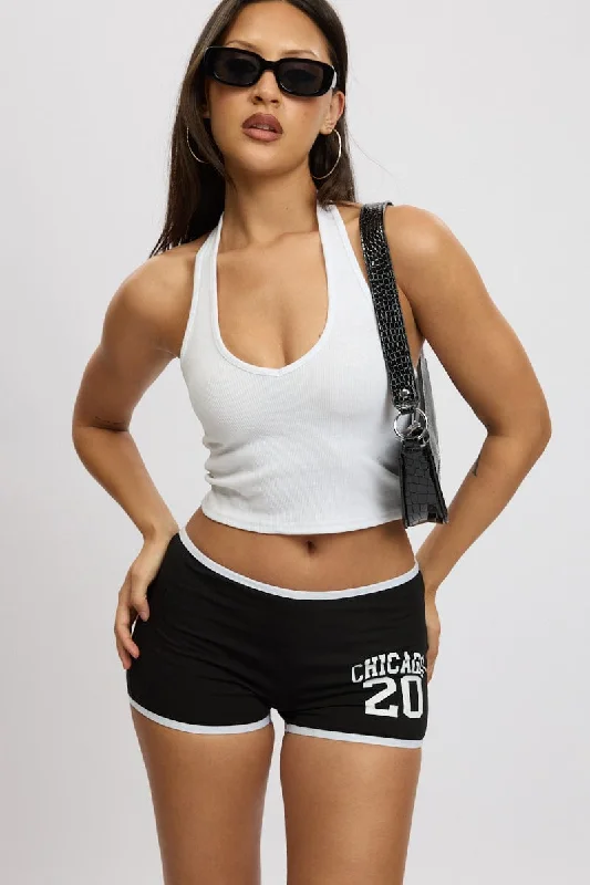 Crazy Savings Black Shorts Contrast Binding