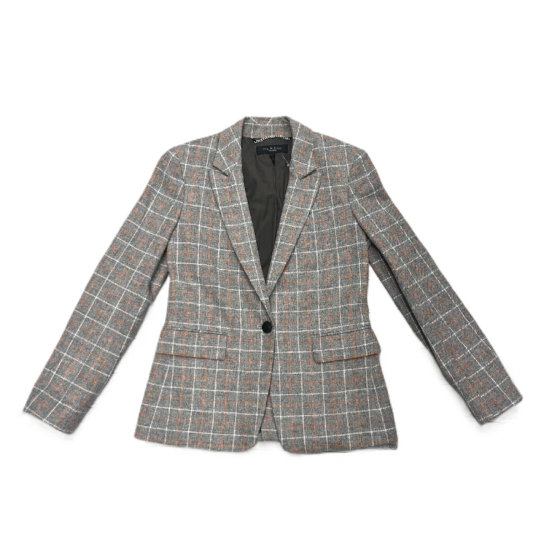 Big Discounts Blazer By Rag And Bone In Grey & Orange, Size: S