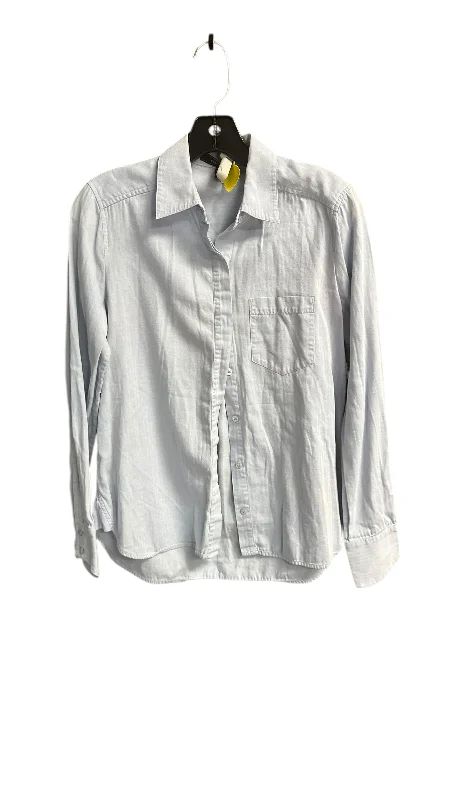Quick Sale Blouse Long Sleeve By Bcbgmaxazria In Blue, Size: S