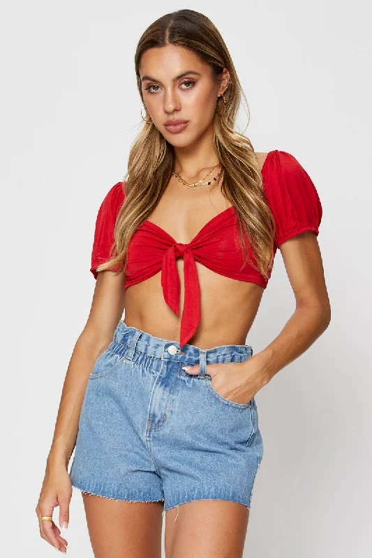 Limited Availability Blue Paper Bag Denim Shorts Relaxed