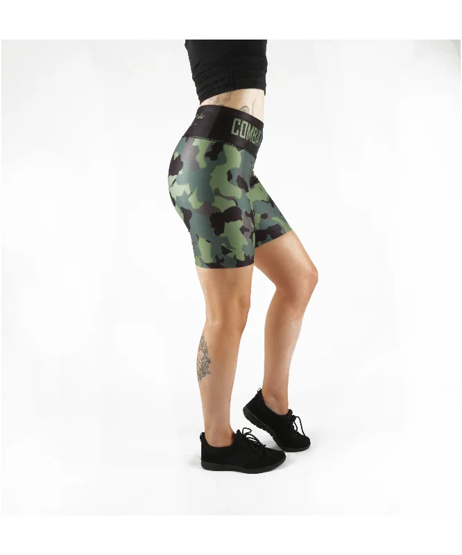 Combat Dollies Khaki Camo Gym Shorts