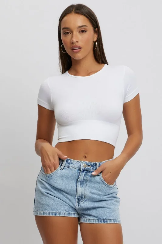 Exclusive Offers Denim Relaxed Shorts High Rise