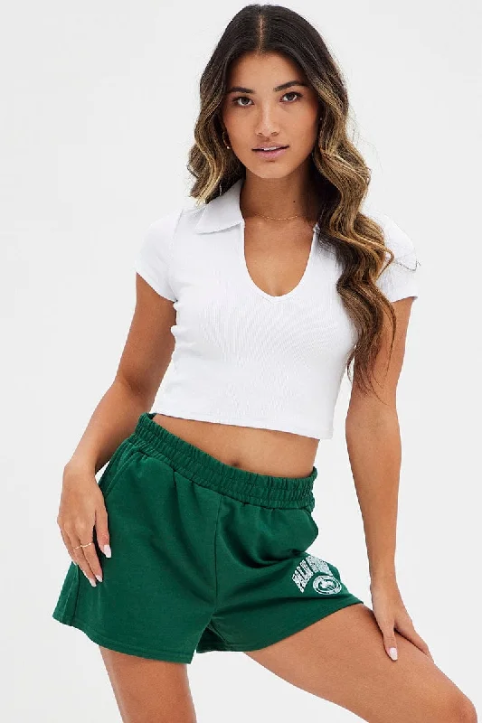 Final Markdown Green Track Short Palm Springs Embroidery