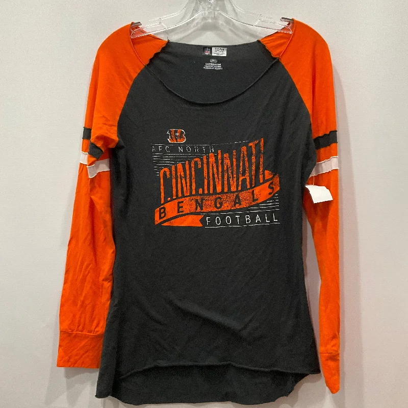 Price Cut Grey & Orange Top Long Sleeve Nfl, Size M