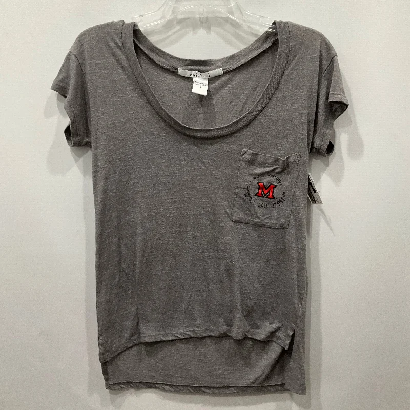 Super Bargain Grey Top Short Sleeve Chicka-d, Size S