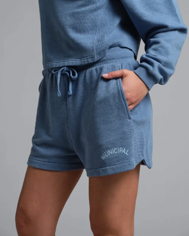 Special Savings Municipal Women's Hang Back Fleece Shorts - DENIM