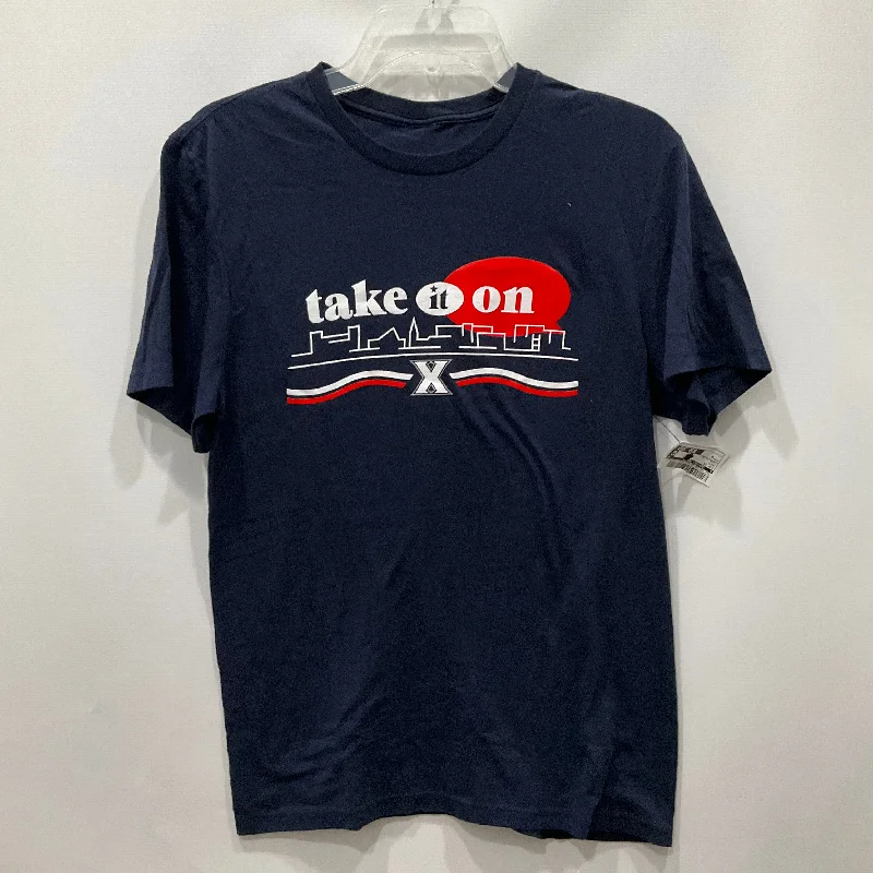 Weekend Special Navy Top Short Sleeve take it on, Size S