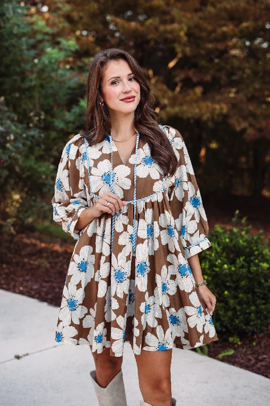 Limited Edition Petal Perfection Brown Floral Dress