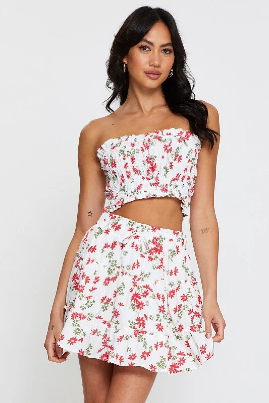 Midnight Sale Print Skater Skirt