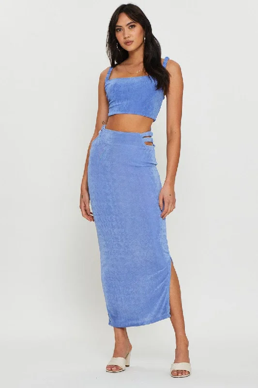 The Best Prices Purple Maxi Skirt Side Split