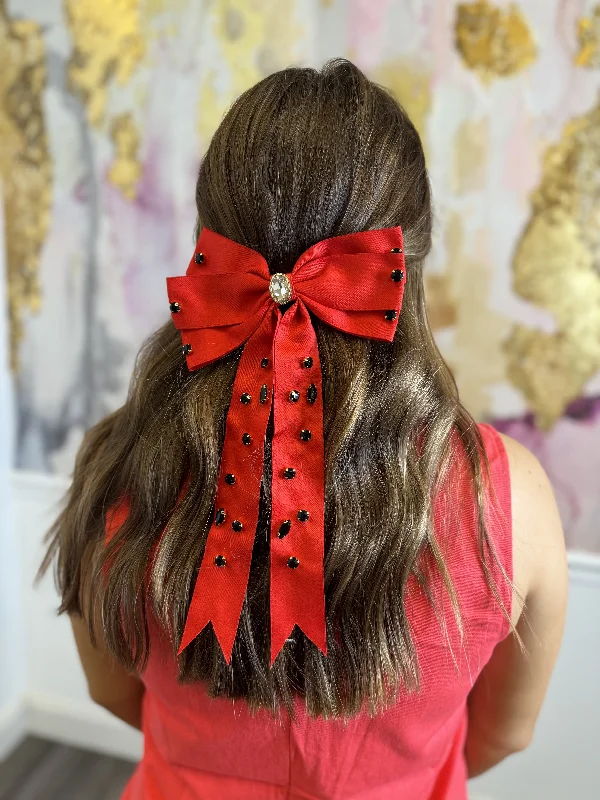 Special Savings Red and Black Bow Hair Clip
