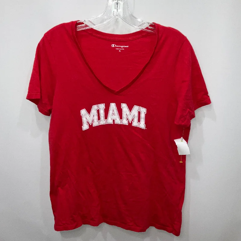 Price Fest Red Top Short Sleeve Champion, Size Xl