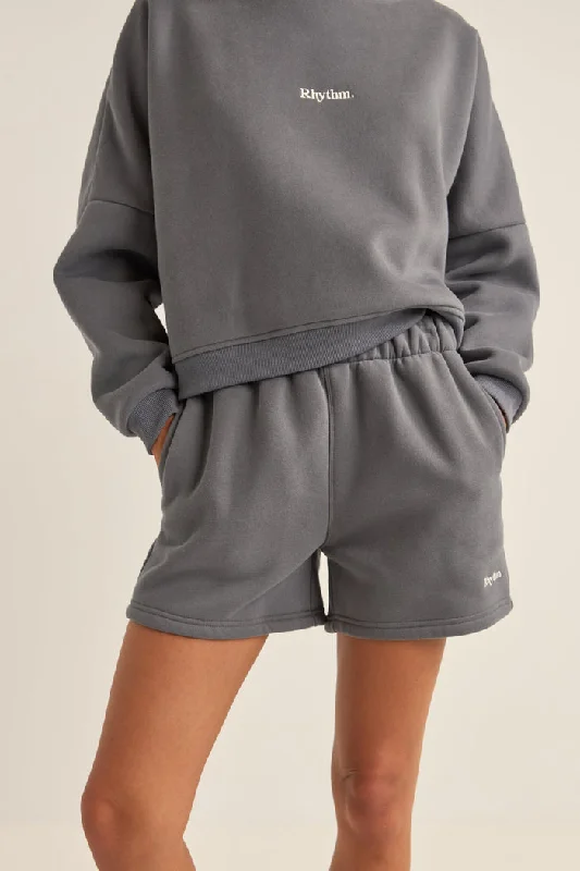 Today Only Rhythm Logo Fleece Shorts - CHARCOAL