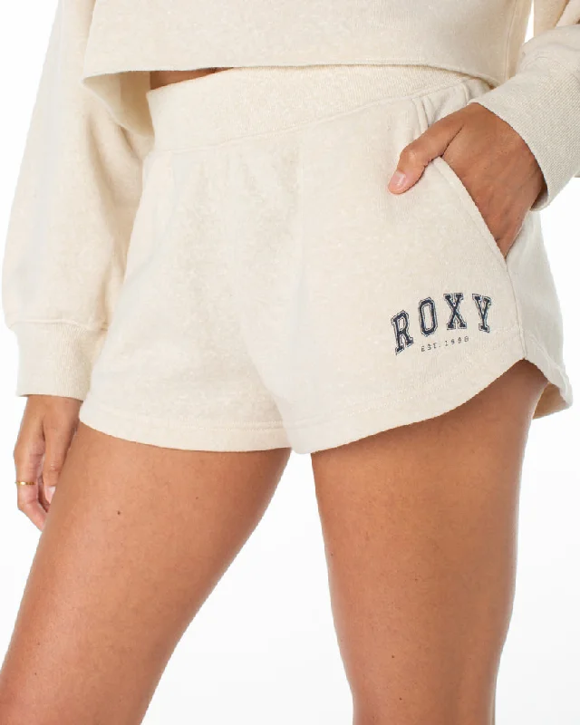 Year-End Sale Roxy Sunray Elastic Waist Shorts - OATMEAL HEATHER