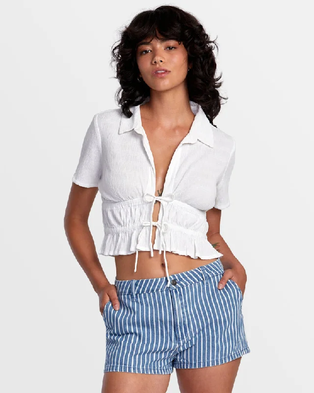 Huge Discounts RVCA WEEKEND DENIM SHORTS - WASHED INDIGO