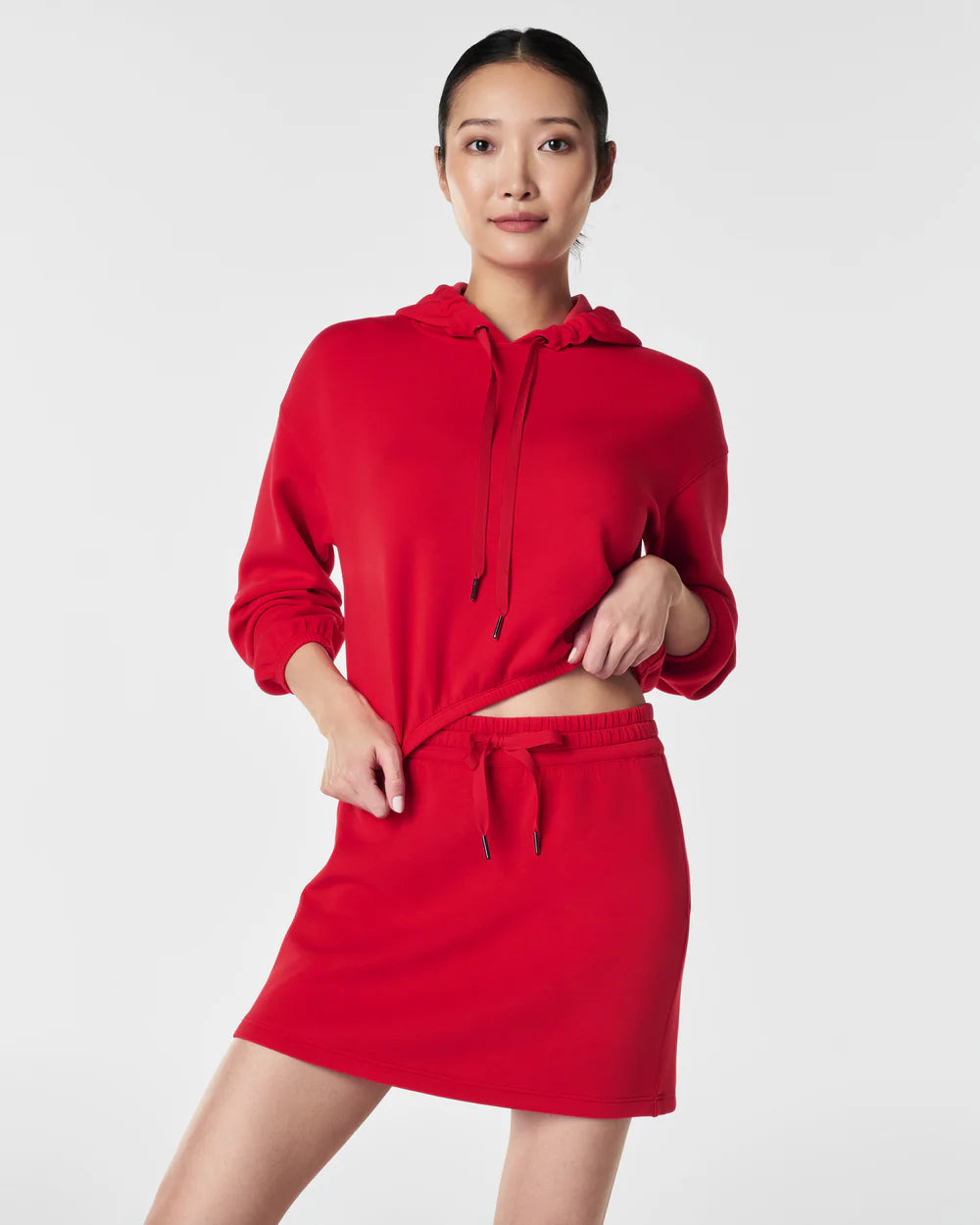 Overstock SPANX® Cropped Hoodie - Red