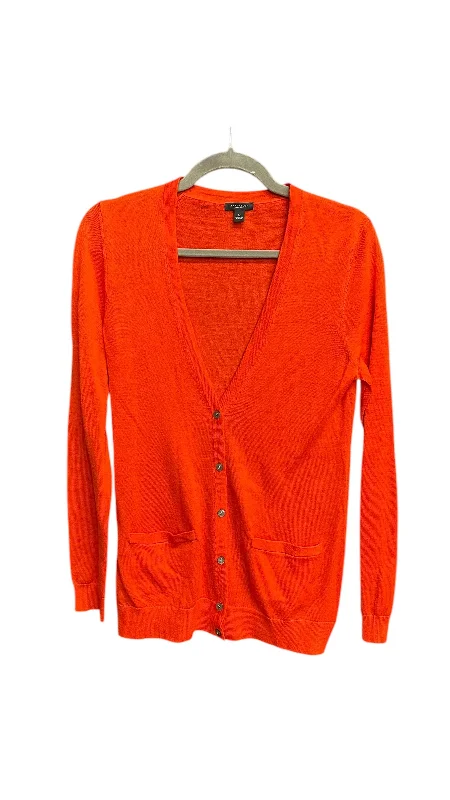 Early Bird Discount Sweater Cardigan By Ann Taylor In Orange, Size: M