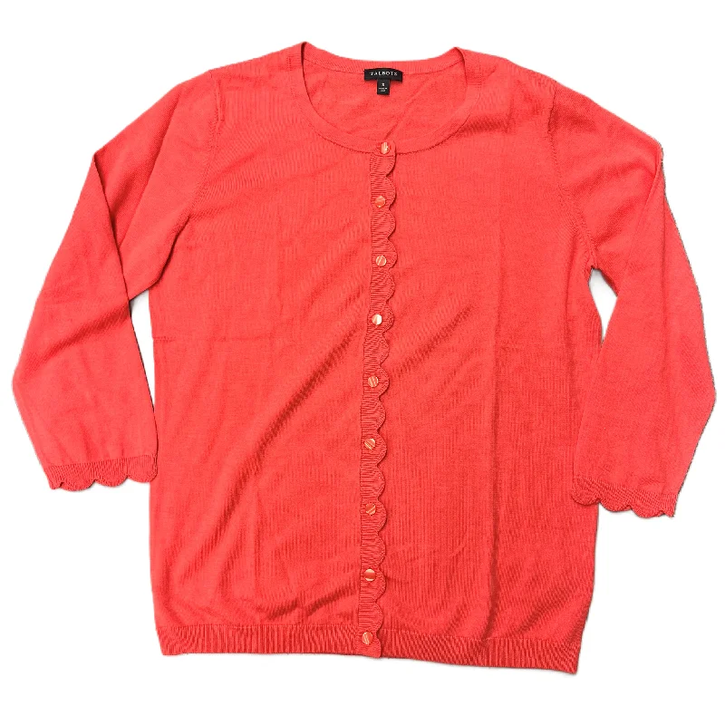 Price Reduction Sweater Cardigan By Talbots In Coral, Size: S