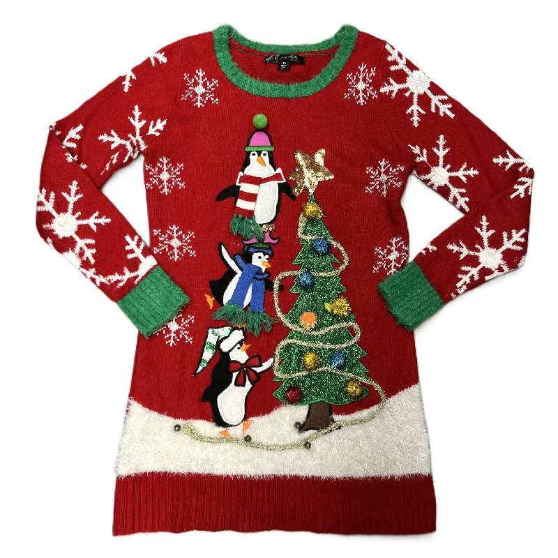 New Markdowns Sweater In Red & White, Size: XS