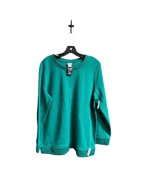 Deal Zone Sweatshirt Crewneck By Zenergy By Chicos In Green, Size: L
