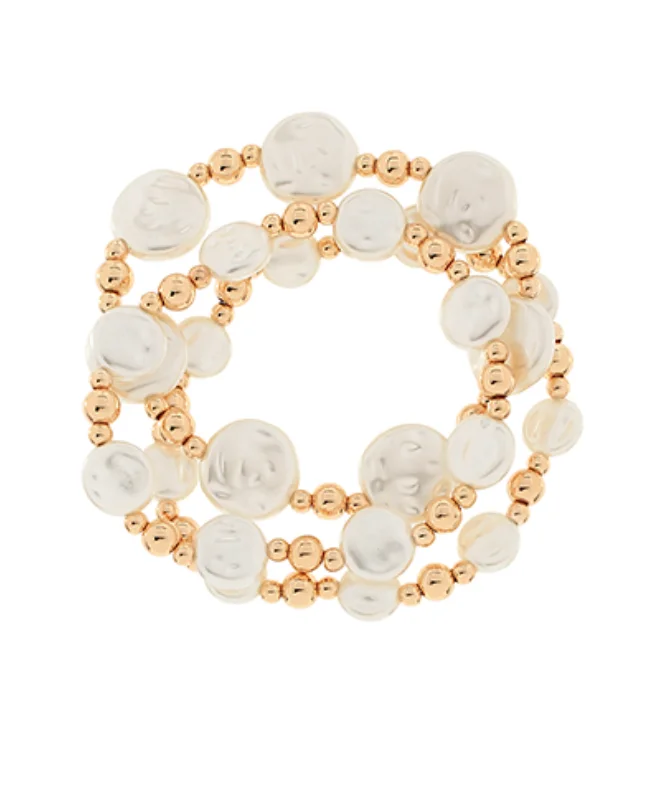 Deal of the Day The Pearl Disk Bracelet Set