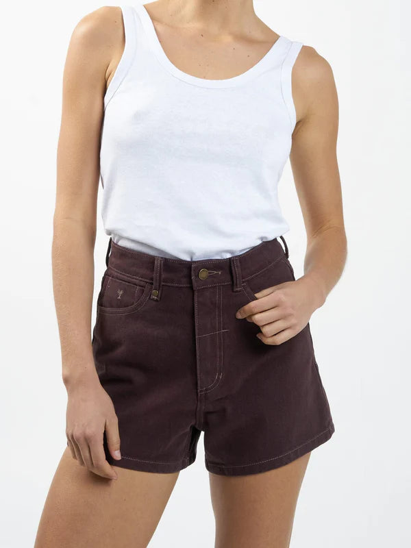 Mega Sale Thrills Erica Clean Hem Short - Chocolate Plum