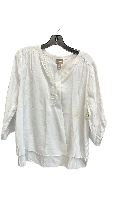 Huge Discounts Top 3/4 Sleeve By Chicos In White, Size: M