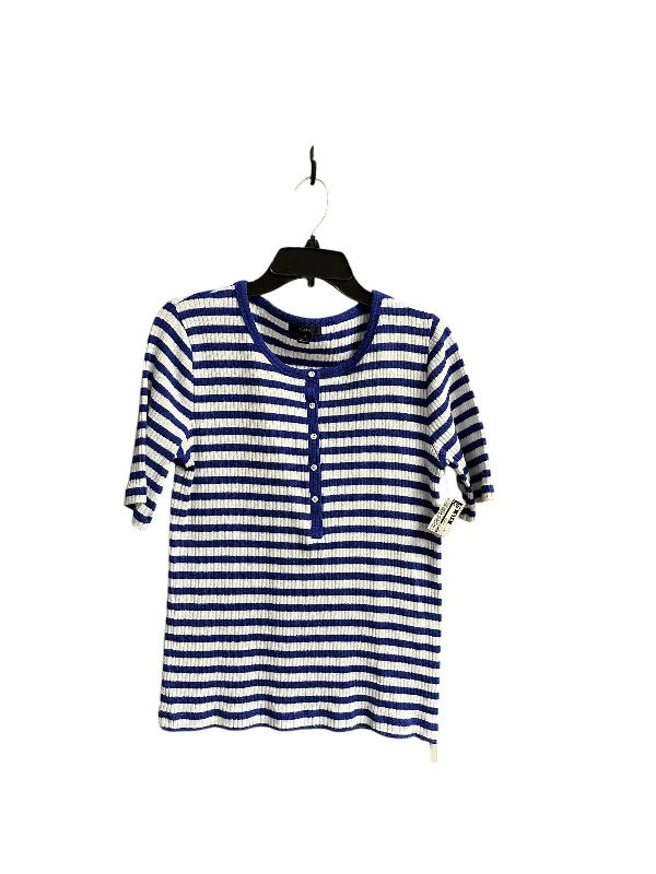Closeout Top 3/4 Sleeve By J. Crew In Striped Pattern, Size: M
