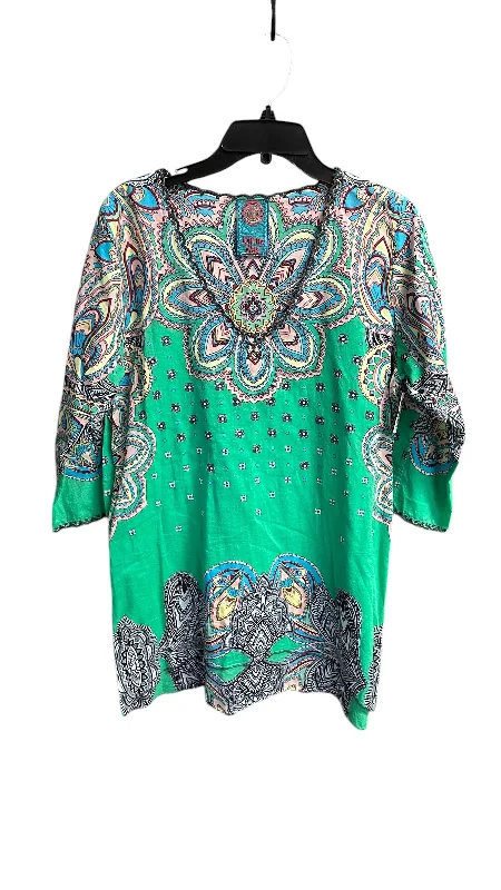 Reduced Prices Top 3/4 Sleeve By Johnny Was In Green, Size: S