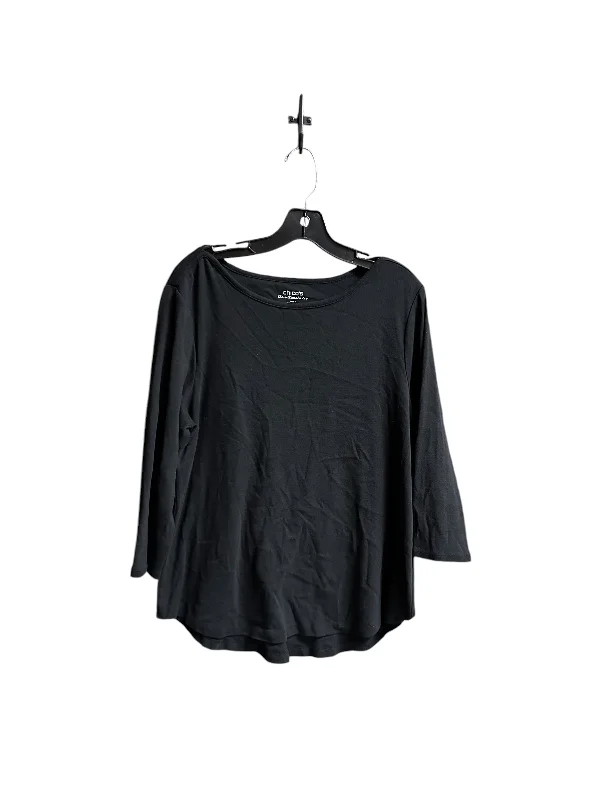 Weekend Flash Sale Top Long Sleeve Basic By Chicos In Black, Size: Xl