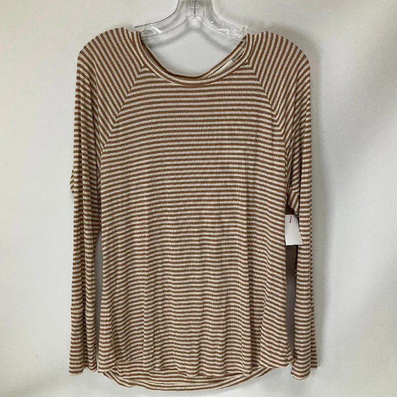 Don't Wait Top Long Sleeve By Aerie In Striped Pattern, Size: L