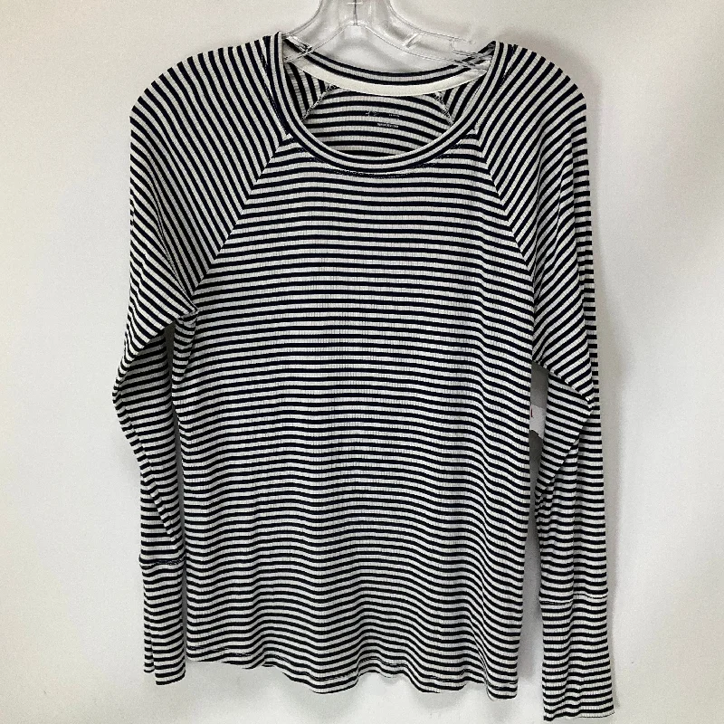 Closeout Top Long Sleeve By Aerie In Striped Pattern, Size: M