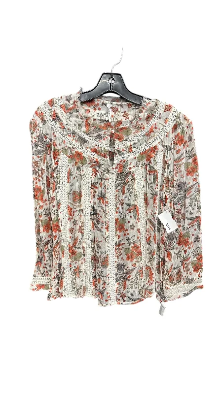 Hot Deal Top Long Sleeve By Anthropologie In Floral Print, Size: Xl