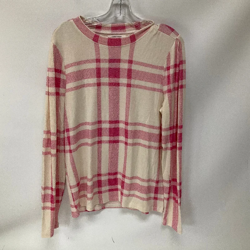 Best Bargains Top Long Sleeve By Anthropologie In Pink & White, Size: M